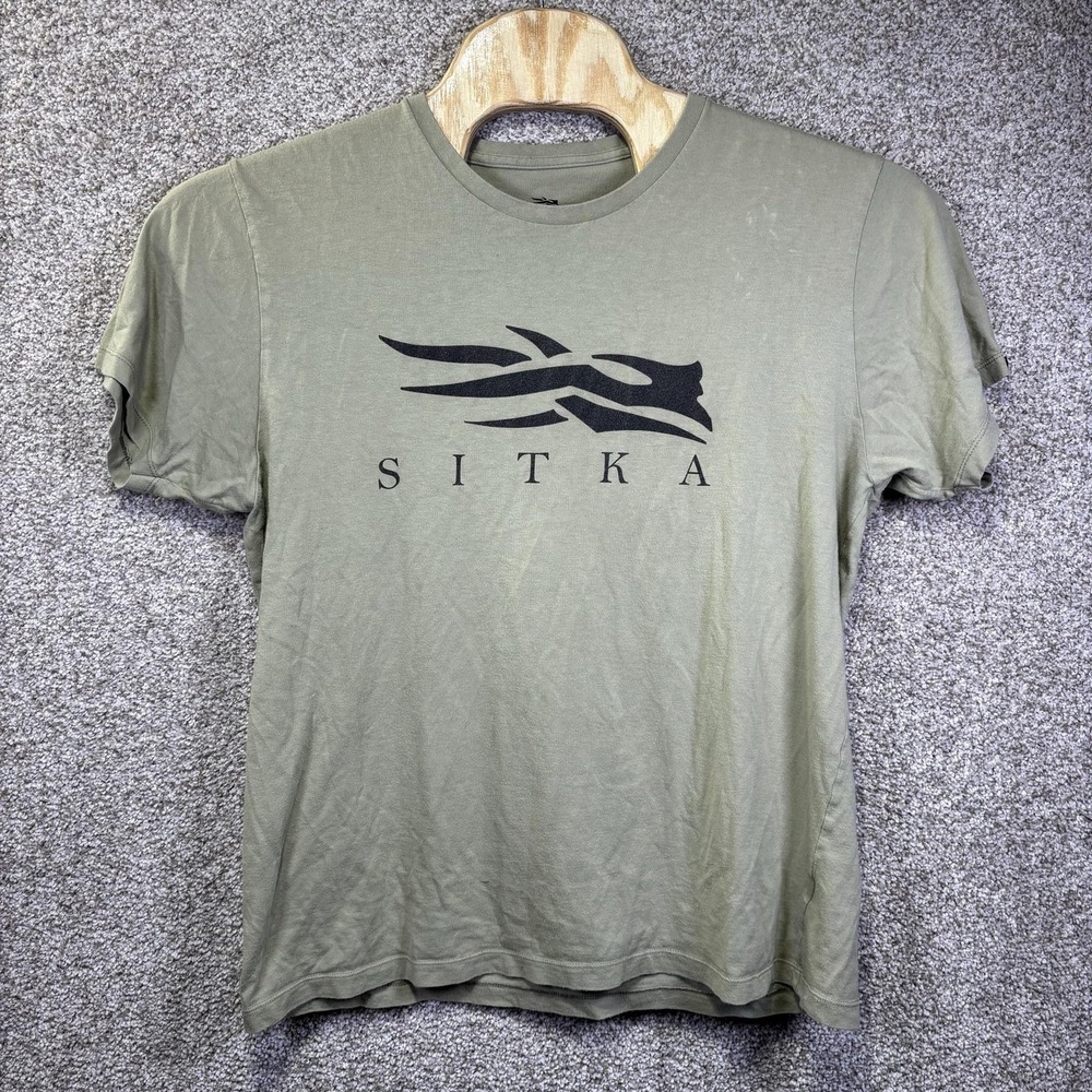 Sitka Shirt Mens Large Green Logo Graphic Tee Pima Cotton Outdoor Hunting